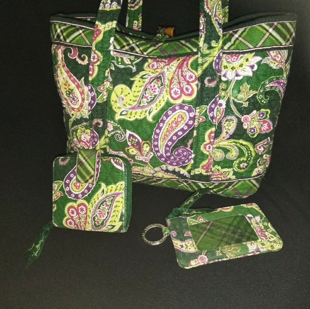 Vera Bradley Green Paisley Tote